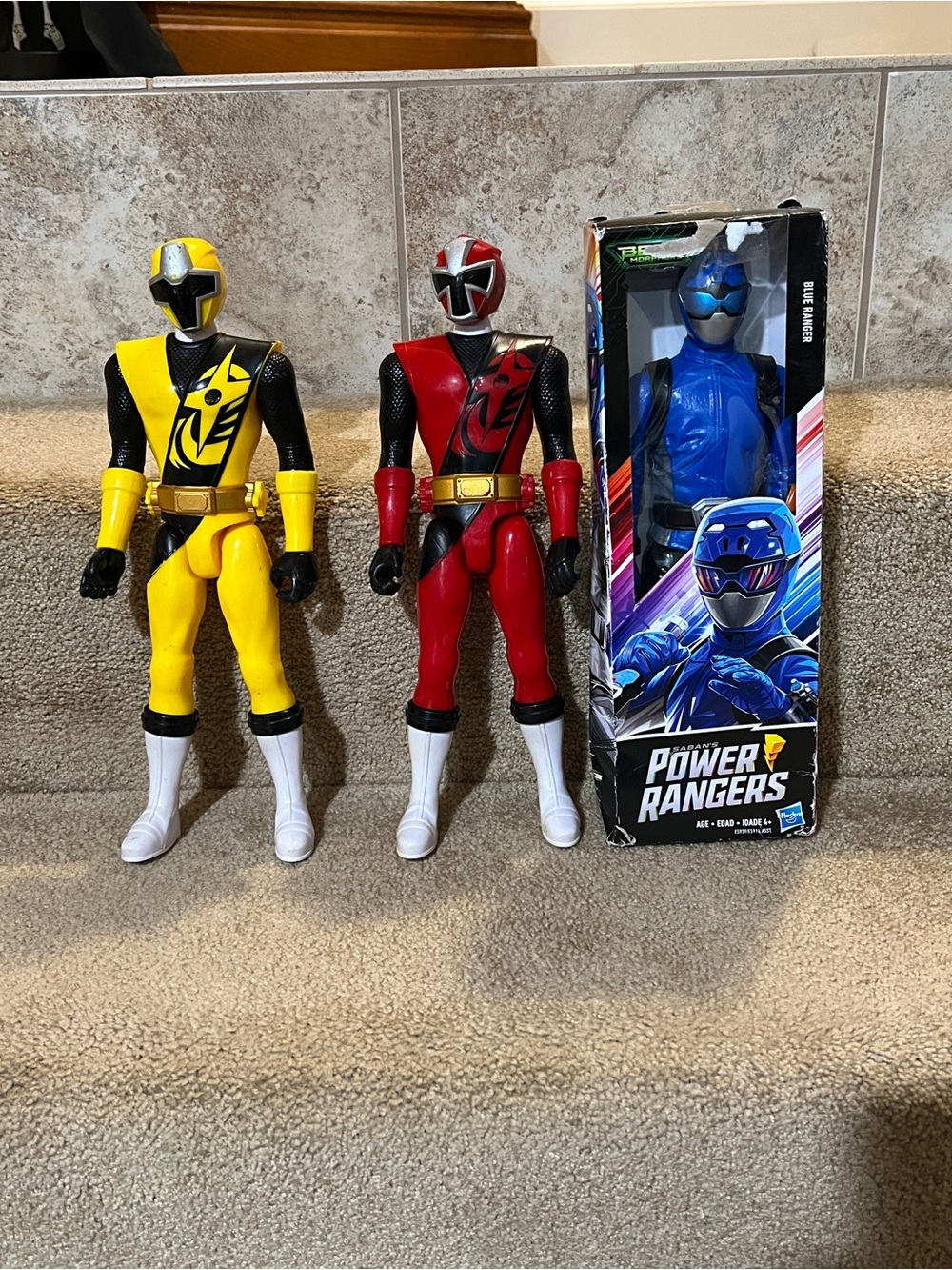 Power Rangers  ninja steel figures 12” Red & Yellow & Blue